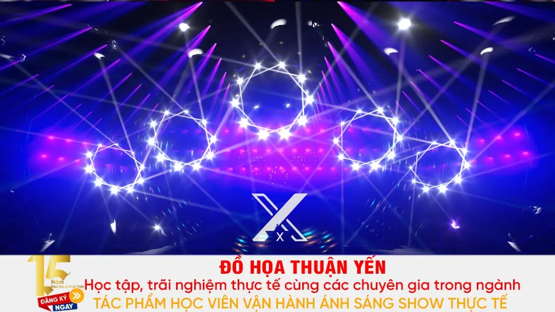 Sản phẩm học viên khóa học bàn điều khiển ánh sáng Show thực tế